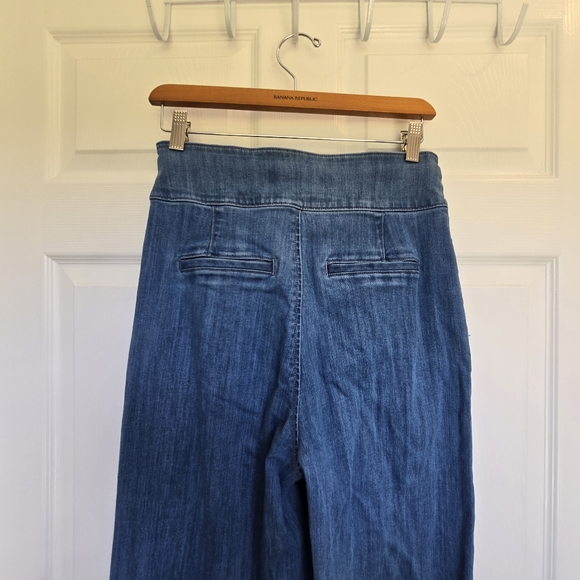 Express Modern Retro Wide Leg Super High Rise Denim Blue Jeans 4 - Picture 6 of 14
